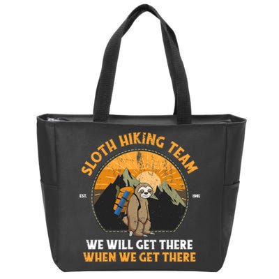 Sloth Hiking Tshirt, Sloth Hiking Team Tshirt TShirt Zip Tote Bag