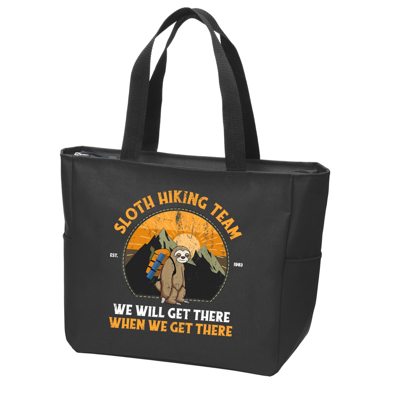 Sloth Hiking Tshirt, Sloth Hiking Team Tshirt TShirt Zip Tote Bag