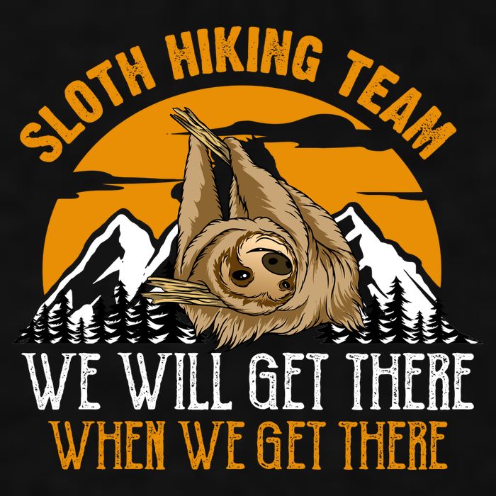 Sloth Hiking Team We Will Get There When We Get There Ladies PosiCharge Tri-Blend Wicking Tank