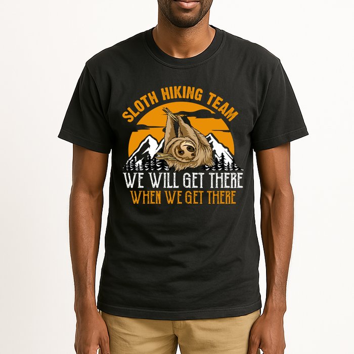 Sloth Hiking Team We Will Get There When We Get There Tall T-Shirt