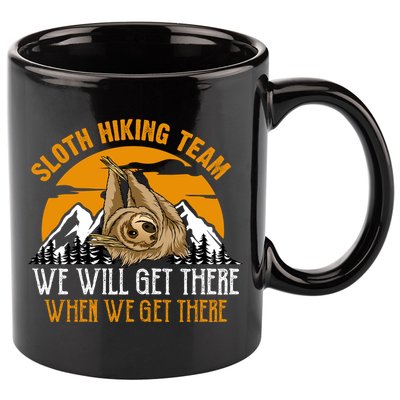 Sloth Hiking Team We Will Get There When We Get There 11oz C Handle Ceramic Mug