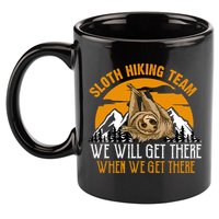 Sloth Hiking Team We Will Get There When We Get There 11oz C Handle Ceramic Mug