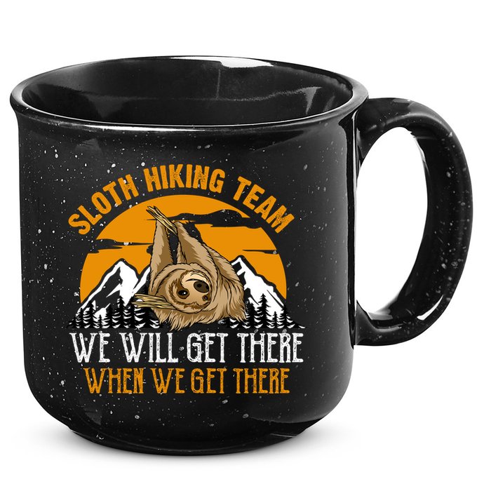 Sloth Hiking Team We Will Get There When We Get There 15oz Campfire Ceramic Mug