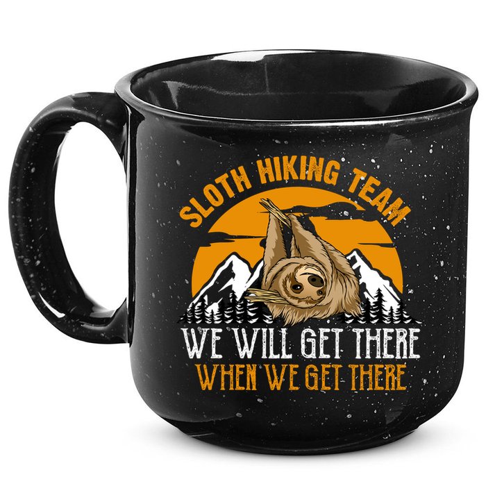 Sloth Hiking Team We Will Get There When We Get There 15oz Campfire Ceramic Mug