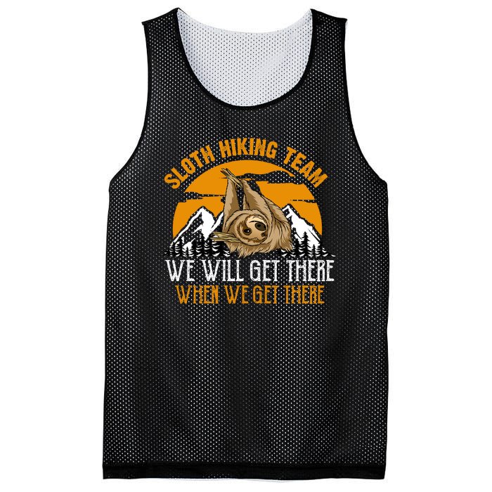 Sloth Hiking Team We Will Get There When We Get There Mesh Reversible Basketball Jersey Tank