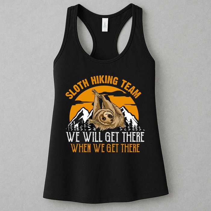 Sloth Hiking Team We Will Get There When We Get There Womens Tank Top