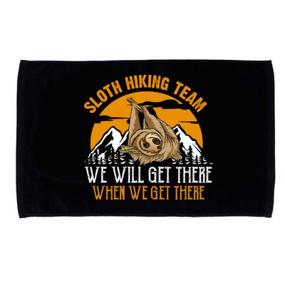 Sloth Hiking Team We Will Get There When We Get There Microfiber Hand Towel