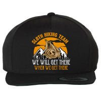 Sloth Hiking Team We Will Get There When We Get There Wool Snapback Cap