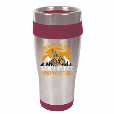 Sloth Hiking Team We Will Get There When We Get There 16oz Travel Tumbler