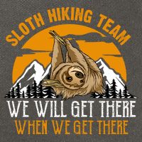 Sloth Hiking Team We Will Get There When We Get There Cotton Canvas Backpack