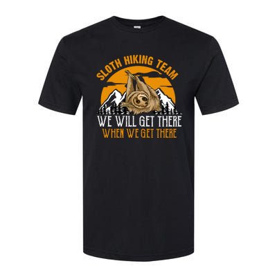 Sloth Hiking Team We Will Get There When We Get There Softstyle CVC T-Shirt