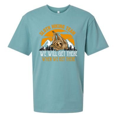 Sloth Hiking Team We Will Get There When We Get There Sueded Cloud Jersey T-Shirt