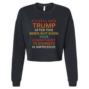 Still Hate Trump? Biden Shit Show Your Commitment To Humor Cropped Pullover Crew