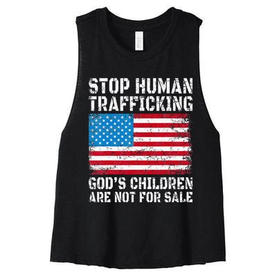 Stop Human Trafficking God's Children Are Not For Sale Women's Racerback Cropped Tank