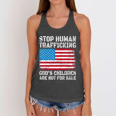 Stop Human Trafficking God's Children Are Not For Sale Women's Knotted Racerback Tank