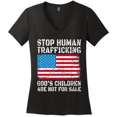 Stop Human Trafficking God's Children Are Not For Sale Women's V-Neck T-Shirt