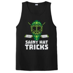 St Hat Tricks Funny St Patricks Day Ice Hockey Sport Gift Funny Gift PosiCharge Competitor Tank