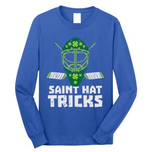 St Hat Tricks Funny St Patricks Day Ice Hockey Sport Gift Funny Gift Long Sleeve Shirt