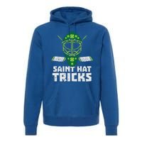 St Hat Tricks Funny St Patricks Day Ice Hockey Sport Gift Funny Gift Premium Hoodie