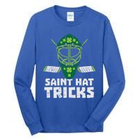 St Hat Tricks Funny St Patricks Day Ice Hockey Sport Gift Funny Gift Tall Long Sleeve T-Shirt