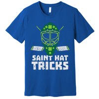 St Hat Tricks Funny St Patricks Day Ice Hockey Sport Gift Funny Gift Premium T-Shirt