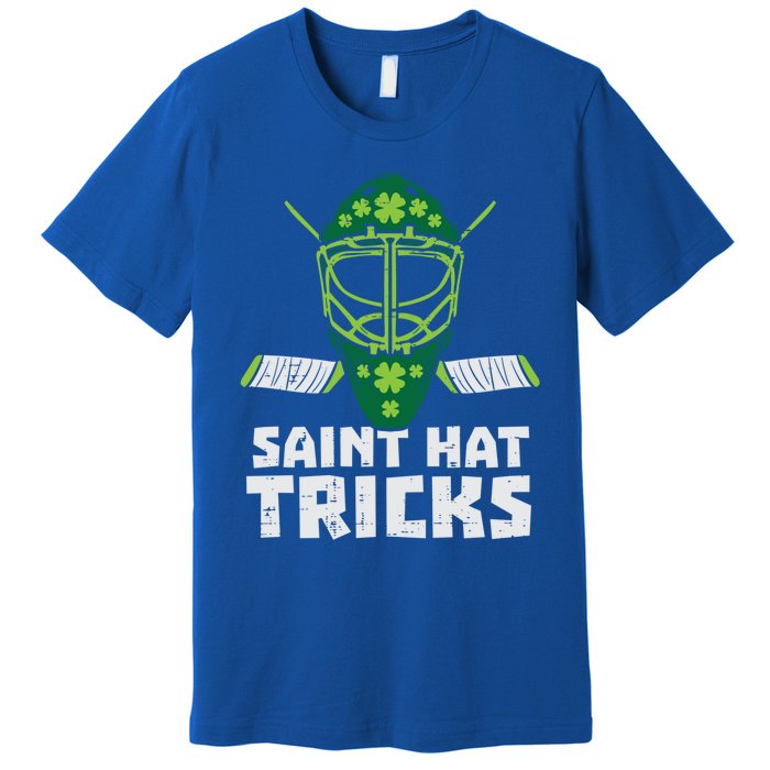 St Hat Tricks Funny St Patricks Day Ice Hockey Sport Gift Funny Gift Premium T-Shirt