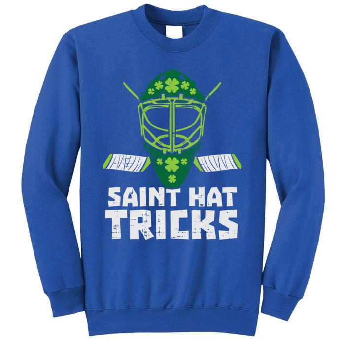 St Hat Tricks Funny St Patricks Day Ice Hockey Sport Gift Funny Gift Tall Sweatshirt