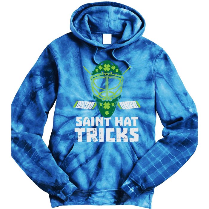 St Hat Tricks Funny St Patricks Day Ice Hockey Sport Gift Funny Gift Tie Dye Hoodie