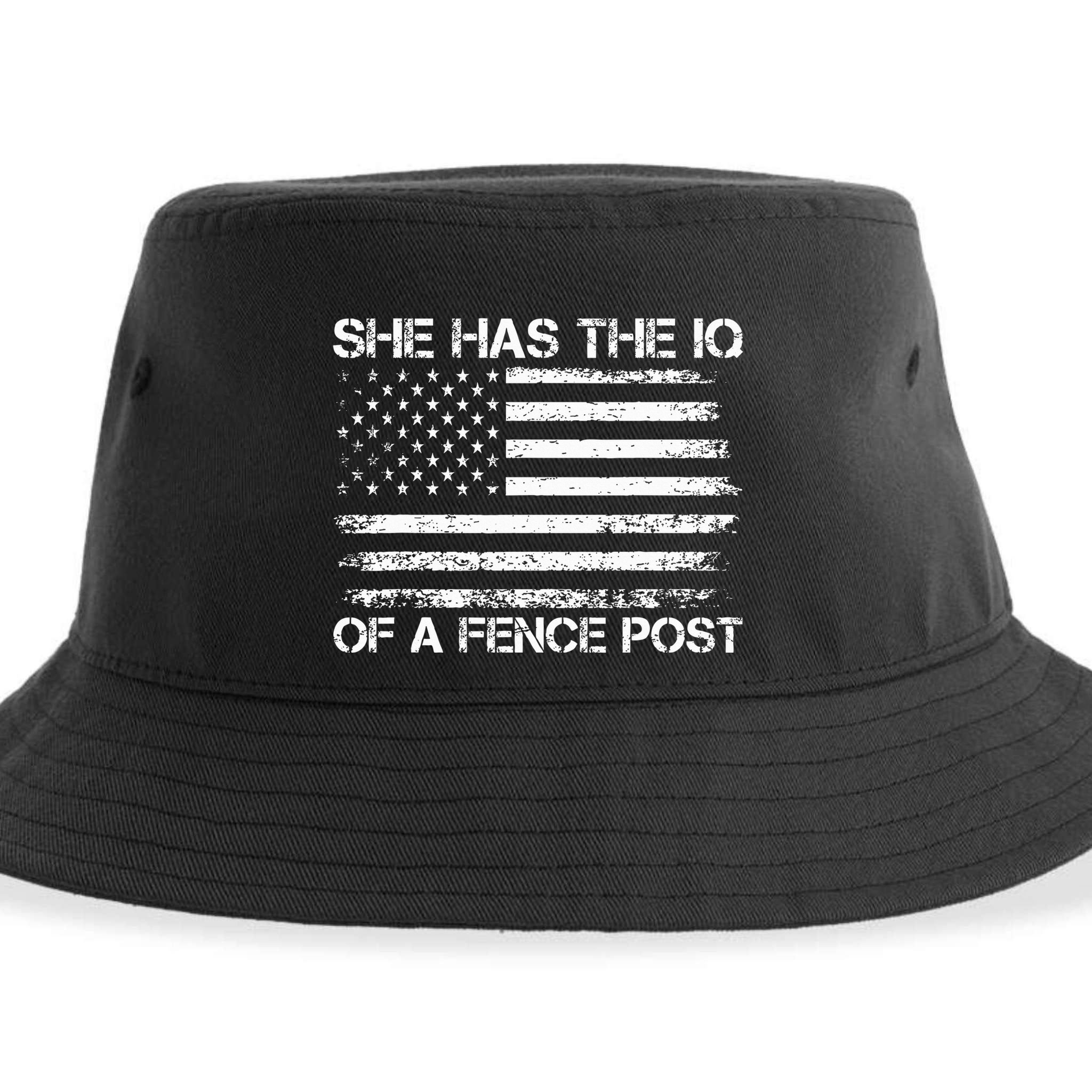 She Has The Iq Of A Fence Post Election Political Sustainable Bucket Hat