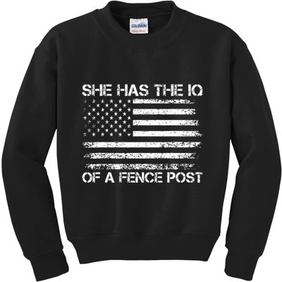 She Has The Iq Of A Fence Post Election Political Kids Sweatshirt