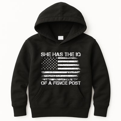 She Has The Iq Of A Fence Post Election Political Kids Hoodie