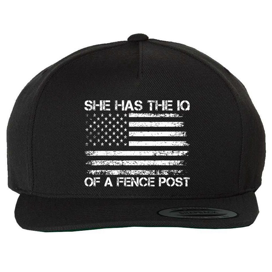 She Has The Iq Of A Fence Post Election Political Wool Snapback Cap