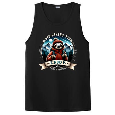 Sloth Hiking Team Enjoy There Is No Rush Hiking Camping Cute Gift PosiCharge Competitor Tank