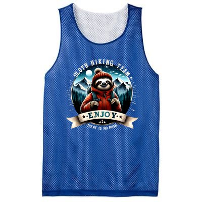 Sloth Hiking Team Enjoy There Is No Rush Hiking Camping Cute Gift Mesh Reversible Basketball Jersey Tank