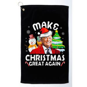 Santa Hat Trump Make Christmas Great Again Xmas Lights Funny Platinum Collection Golf Towel