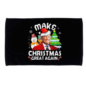 Santa Hat Trump Make Christmas Great Again Xmas Lights Funny Microfiber Hand Towel