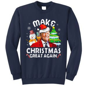 Santa Hat Trump Make Christmas Great Again Xmas Lights Funny Sweatshirt