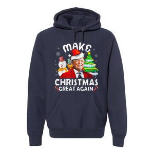 Santa Hat Trump Make Christmas Great Again Xmas Lights Funny Premium Hoodie