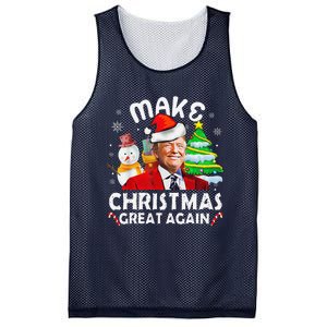 Santa Hat Trump Make Christmas Great Again Xmas Lights Funny Mesh Reversible Basketball Jersey Tank