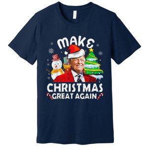 Santa Hat Trump Make Christmas Great Again Xmas Lights Funny Premium T-Shirt