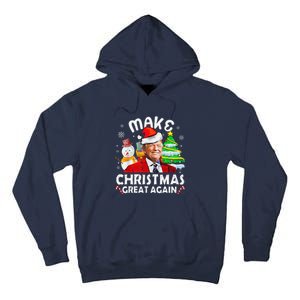 Santa Hat Trump Make Christmas Great Again Xmas Lights Funny Tall Hoodie