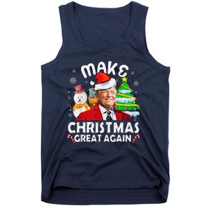 Santa Hat Trump Make Christmas Great Again Xmas Lights Funny Tank Top