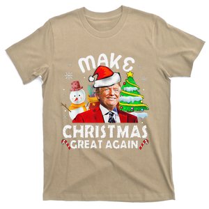 Santa Hat Trump Make Christmas Great Again Xmas Lights Funny T-Shirt