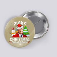 Santa Hat Trump Make Christmas Great Again Xmas Lights Funny Button