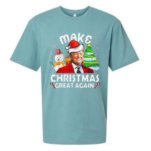 Santa Hat Trump Make Christmas Great Again Xmas Lights Funny Sueded Cloud Jersey T-Shirt