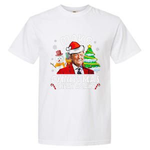 Santa Hat Trump Make Christmas Great Again Xmas Lights Funny Garment-Dyed Heavyweight T-Shirt