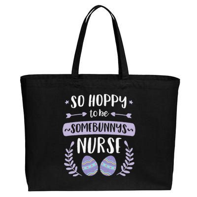 So Hoppy To Be Some Bunnys Nurse Cute Easter Nurse Cotton Canvas Jumbo Tote