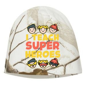 Super Hero Teacher I Teach Superheroes Kati - Camo Knit Beanie