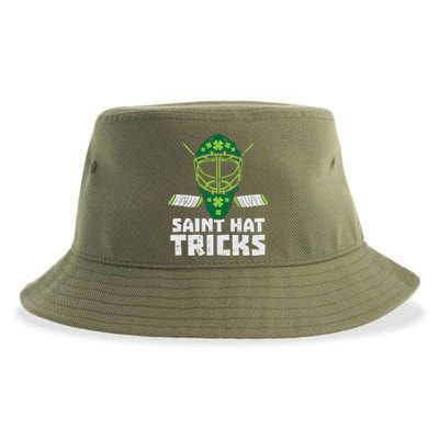 St Hat Tricks Funny St Patricks Day Ice Hockey Sport Gift Sustainable Bucket Hat