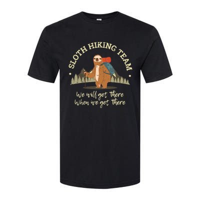 Sloth Hiking Team We Will Get There When We Get There Sloth Softstyle CVC T-Shirt